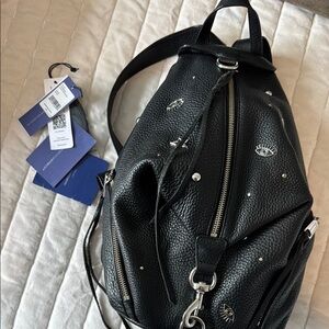 Rebecca Minkoff Black and Silver Backpack with Modern Design